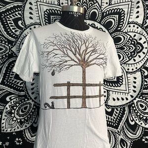 Volcom Featured Artist White Graphic Tee with Tree Design